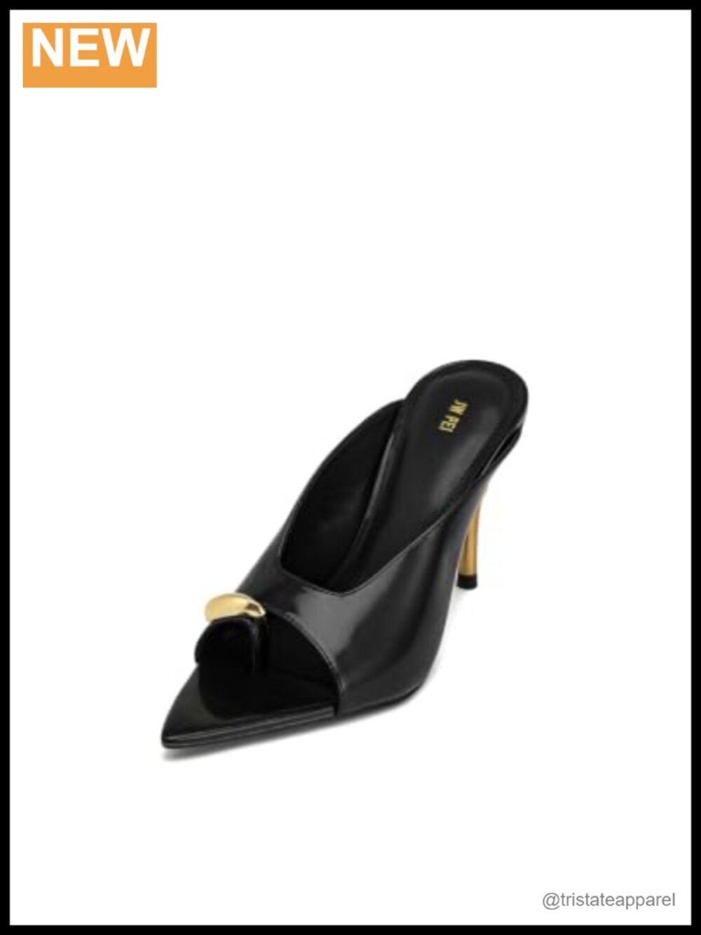 JW PEI Pointed-Toe Mesh Mule Heels Vegan Leather Ankle Strap High Heel
